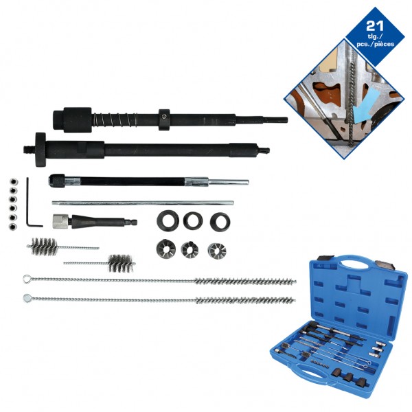 Brilliant Tools BT551300 Súprava na čistenie sediel injektorov a šácht, 21-dielna